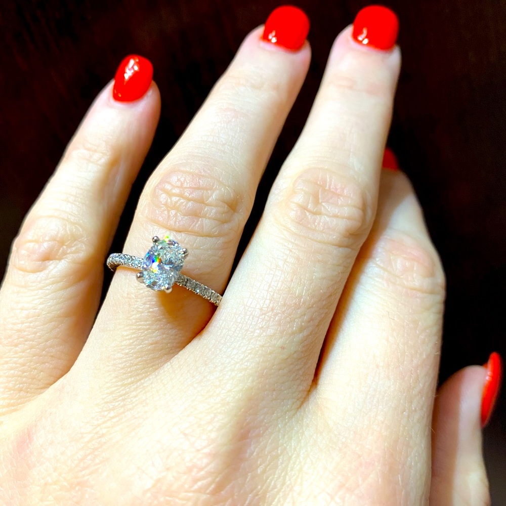 14k Oval Diamond Ring